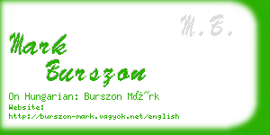 mark burszon business card